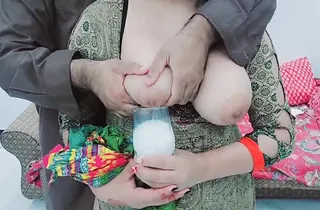 Pakistani Tailor gulps thither his big-titted client's warm milk before drilling her tight hot goods with clear Hindi audio