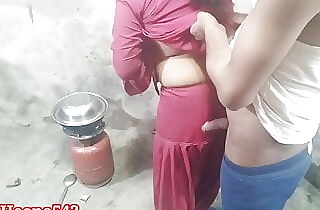 Desi Heena first hook-up with boy buddy in kitchen in clear hindi voice